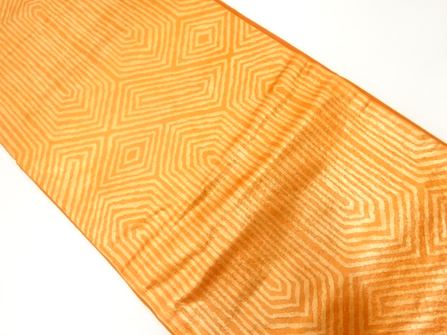 JAPANESE KIMONO / ANTIQUE FUKURO OBI / SILK / WOVEN ABSTRACT PATTERN